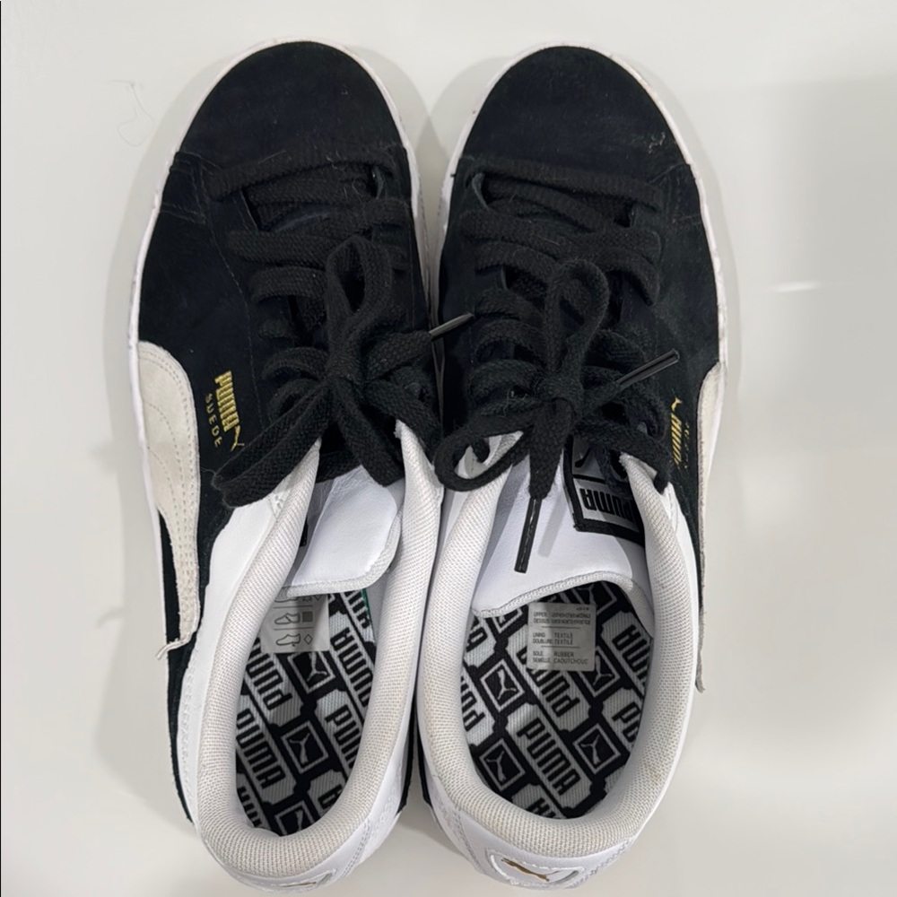 Puma Black and White Mens Casual Sneakers